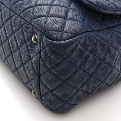 Chanel Calfskin Quilted XXL Travel Flap Bag Navy 10 of 10