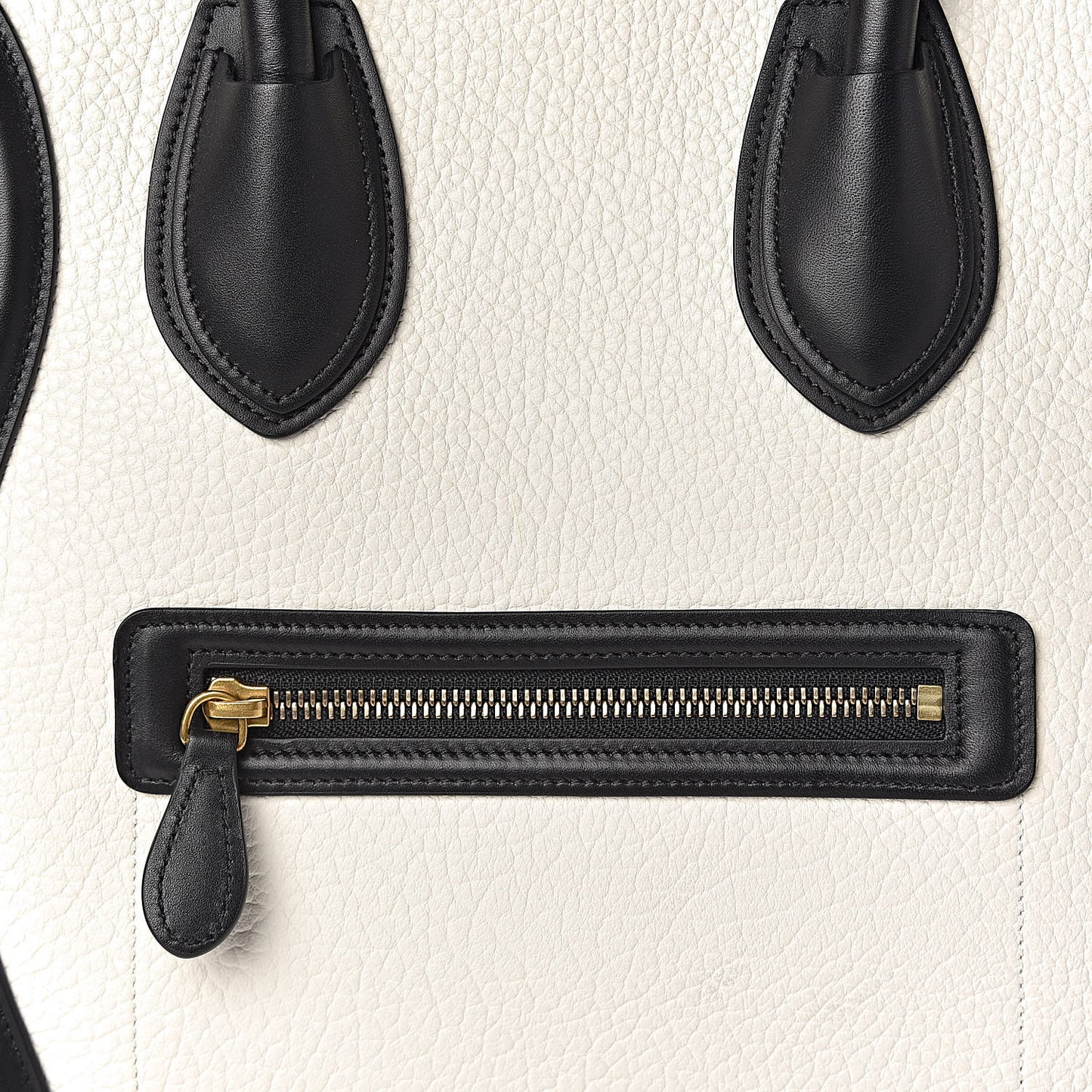 Bullhide Calfskin Mini Bi-Color Luggage Black White