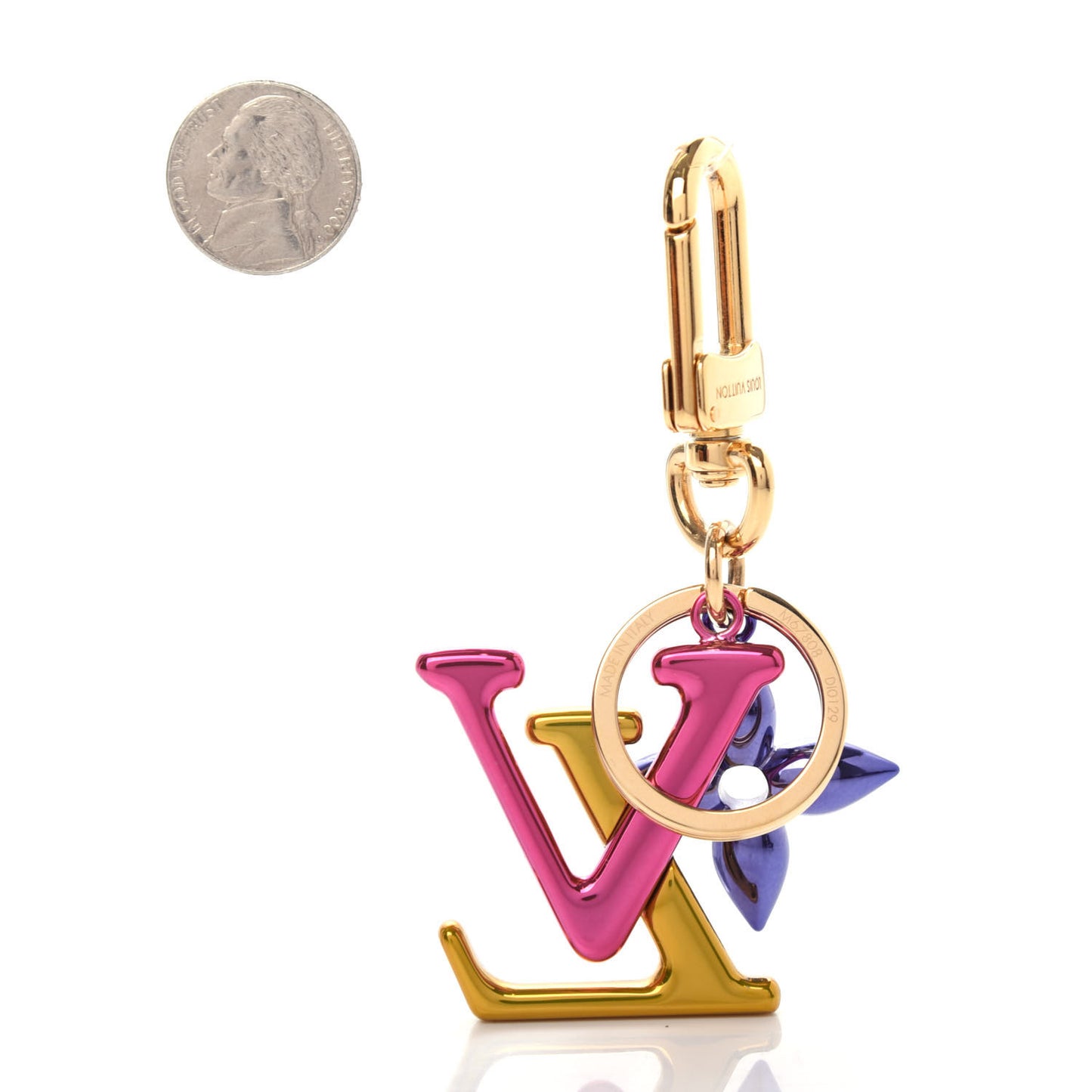 LV New Wave Bag Charm Key Holder Multicolor