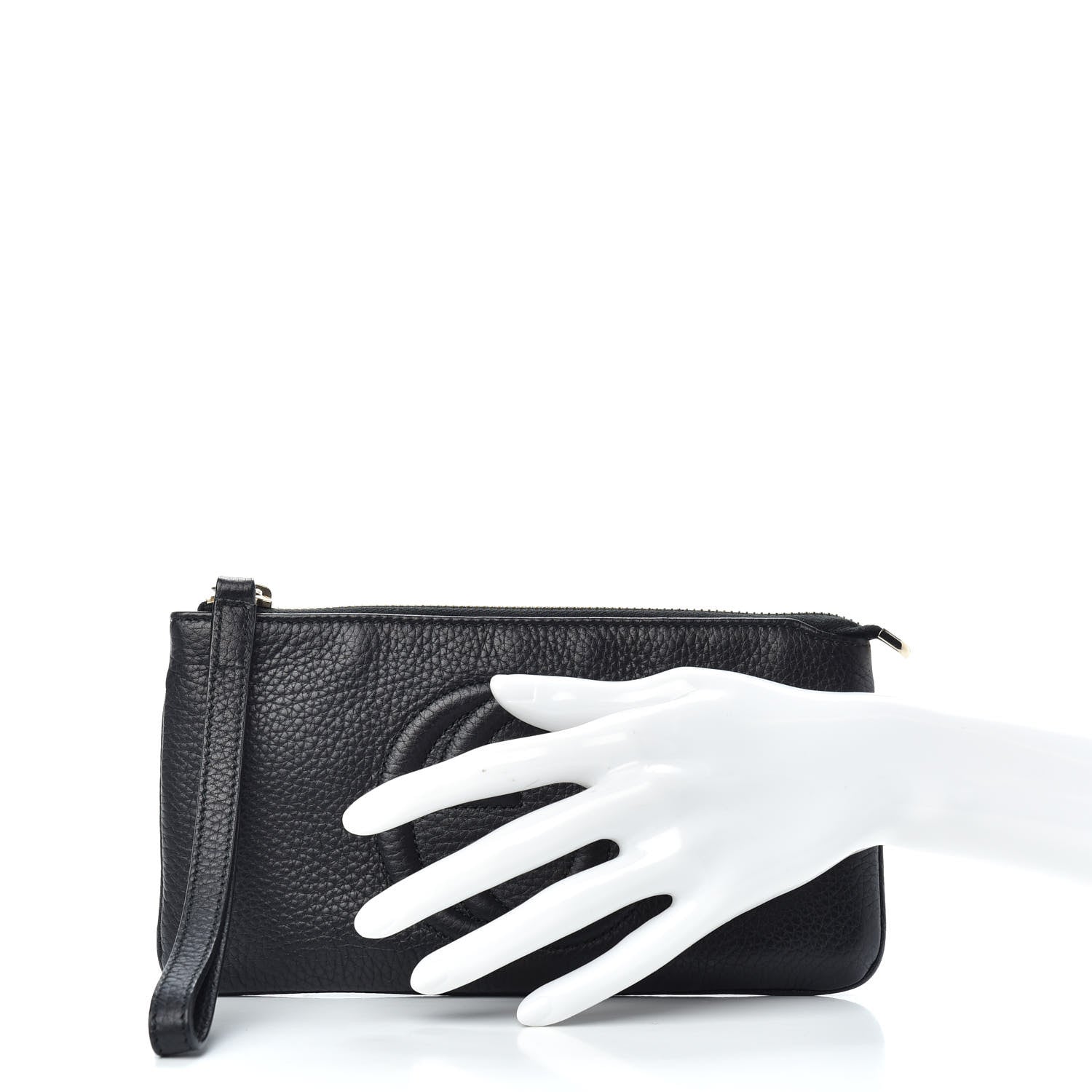 Gucci Pebbled Calfskin Soho Wristlet Black 2 of 7