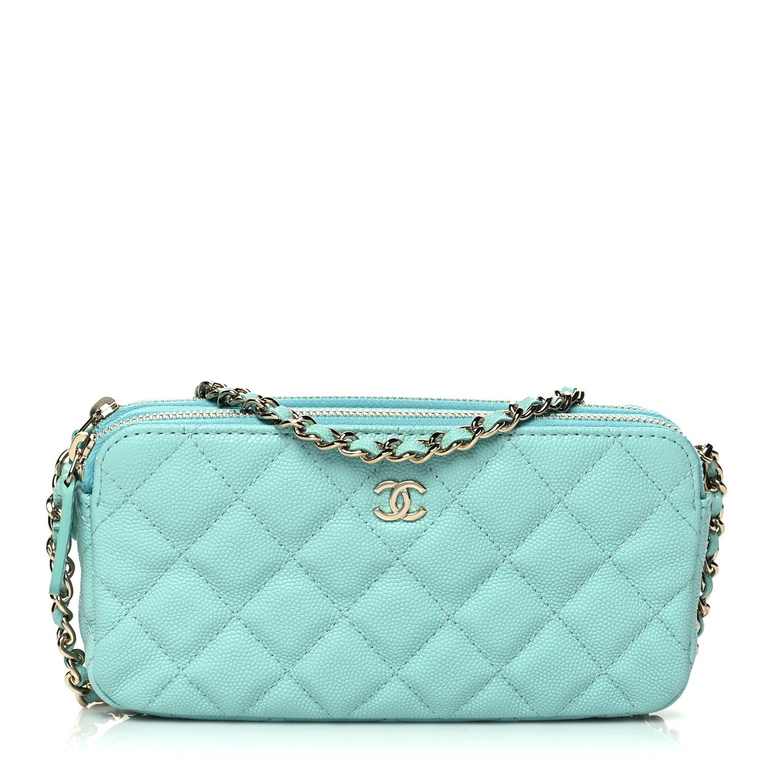 Chanel Caviar Quilted Small Clutch With Chain Light Blue 1 of 9