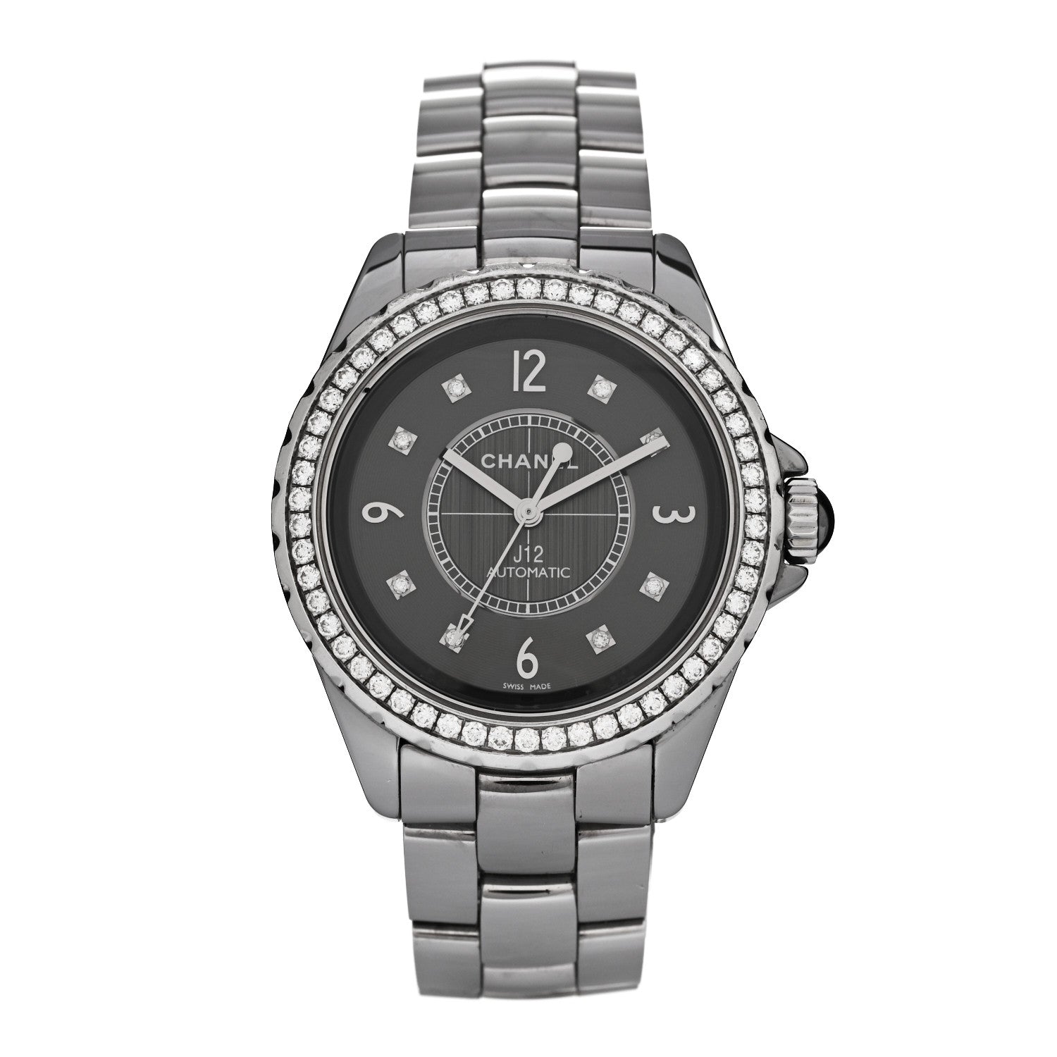Chanel Titanium Ceramic Diamond Bezel 38mm J12 Automatic Watch 1 of 4