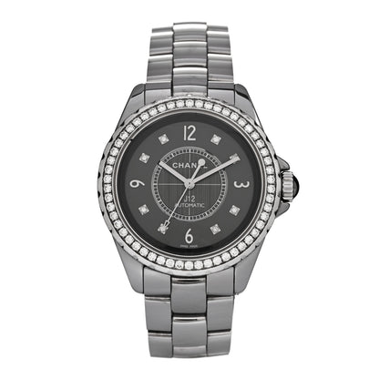 Chanel Titanium Ceramic Diamond Bezel 38mm J12 Automatic Watch 1 of 4