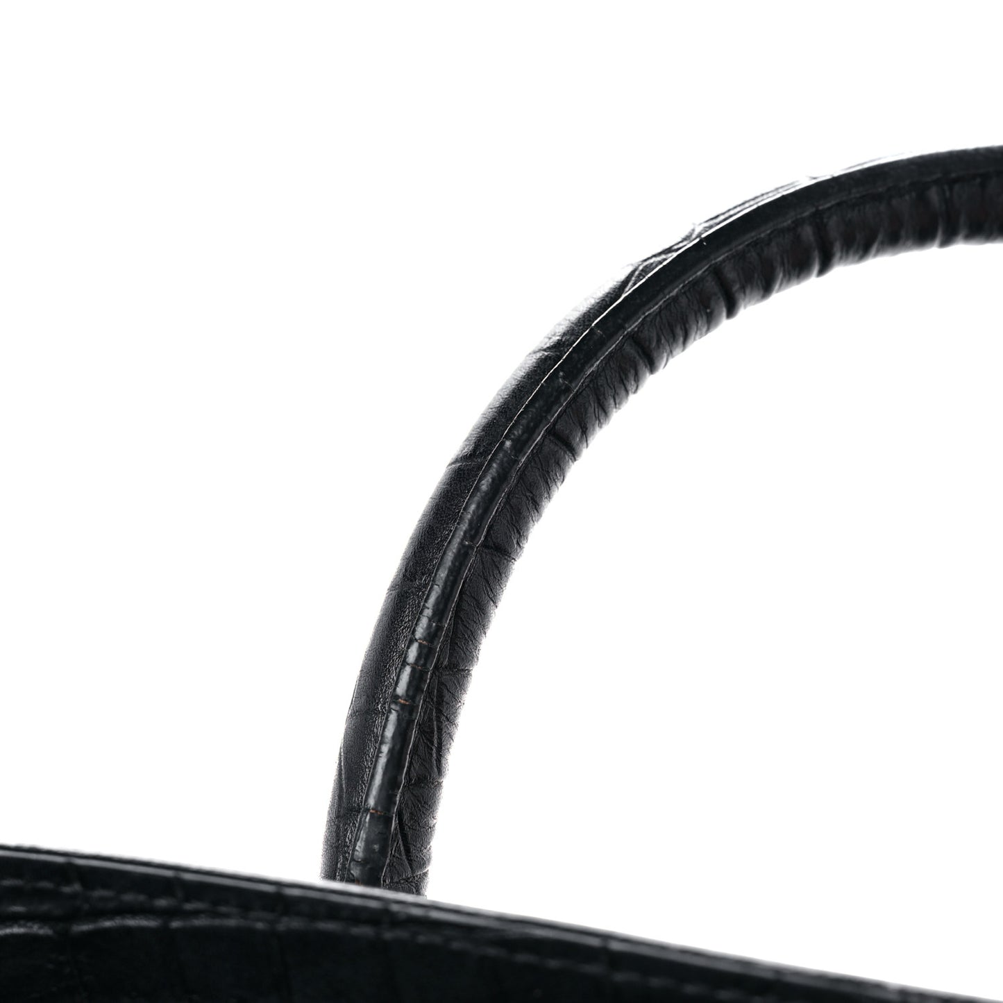 Calfskin Crocodile Embossed Small Supple Sac de Jour Black
