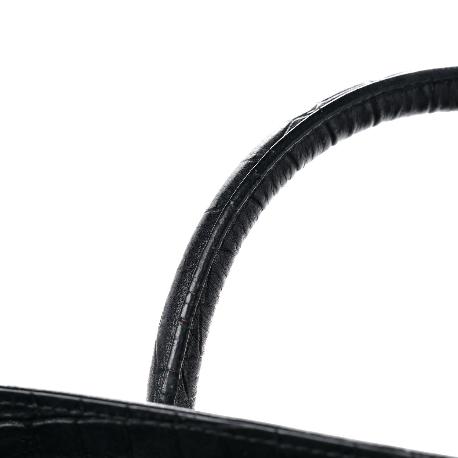 Saint Laurent Calfskin Crocodile Embossed Small Supple Sac de Jour Black 15 of 19