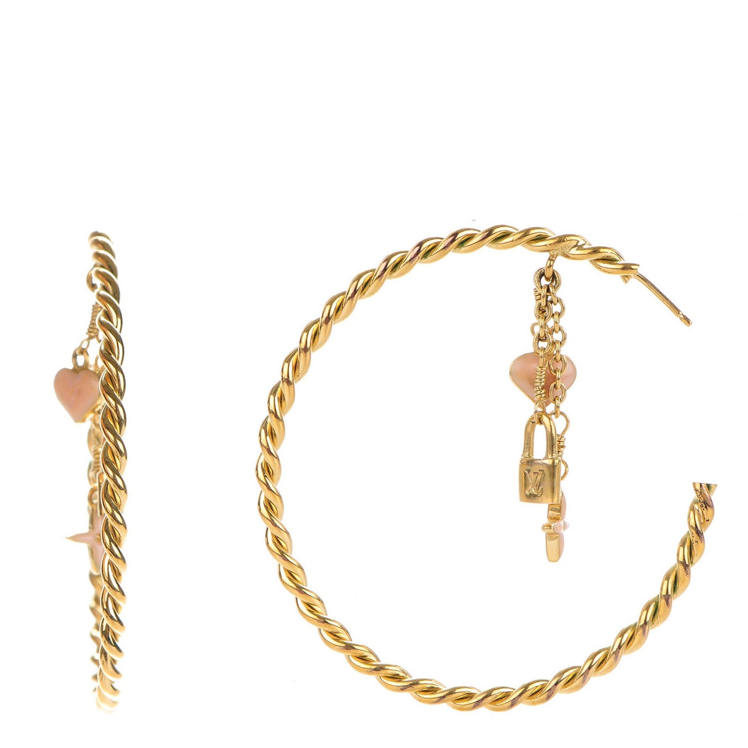 Louis Vuitton Sweet Monogram Creole Hoop Earrings Gold 1 of 5