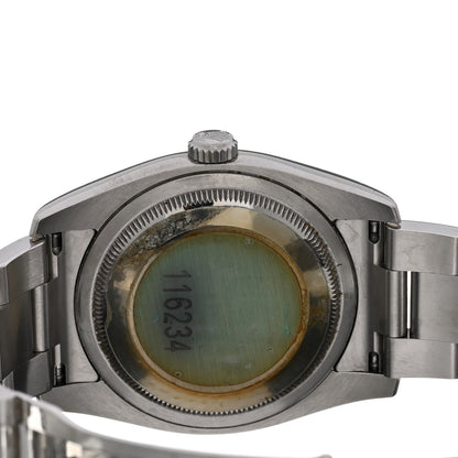 Rolex Stainless Steel 18K White Gold Diamond 36mm Oyster Perpetual Datejust Watch Silver 116234 4 of 5