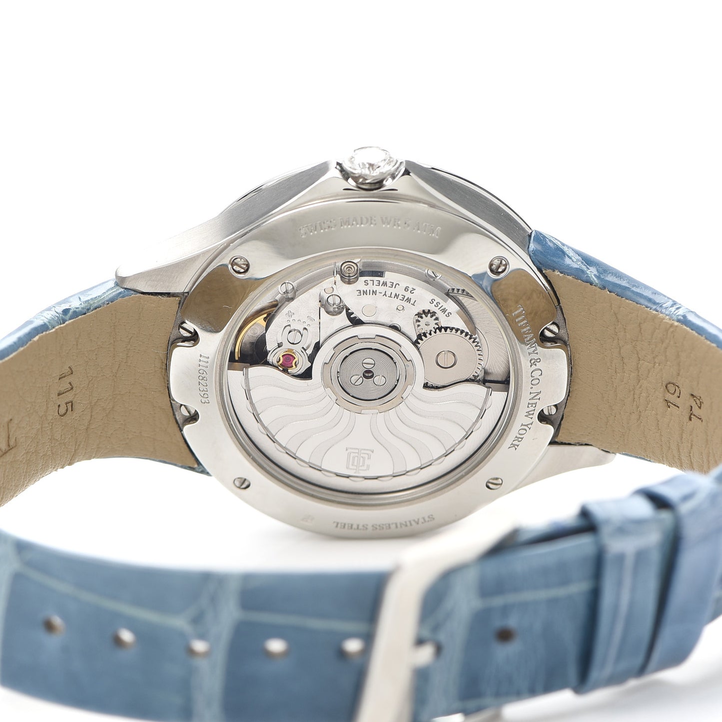 Stainless Steel Alligator Diamond 34mm Metro 3-Hand Quartz Watch