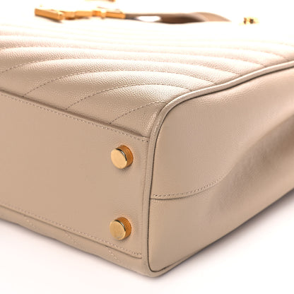 Saint Laurent Grain De Poudre Matelasse Chevron Monogram Shopping Bag Nude Powder 10 of 11