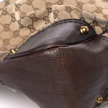 Gucci Monogram Large Jockey Hobo Dark Brown 10 of 18