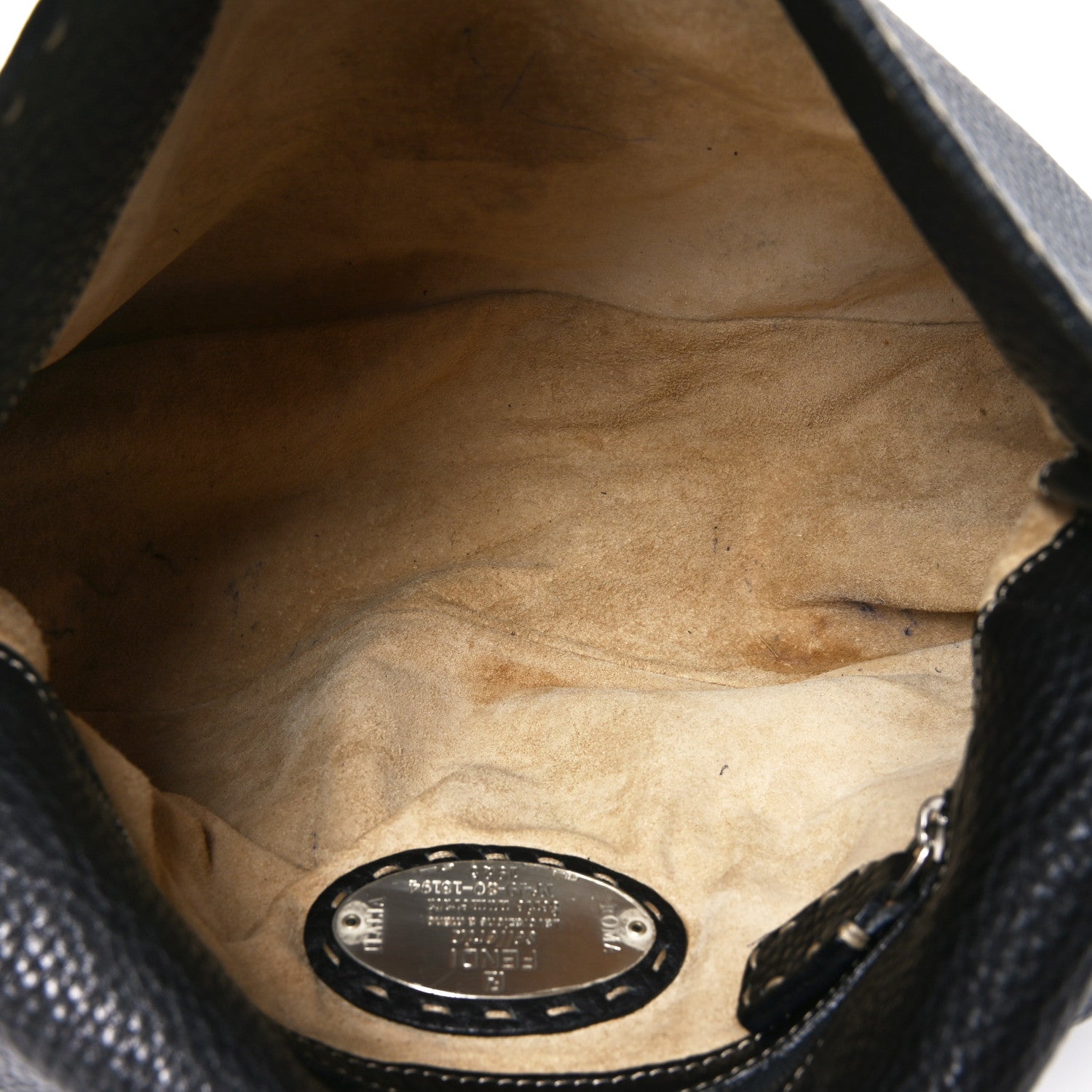 Fendi Calfskin Romano Selleria Forever Mama Baguette Black 1787709