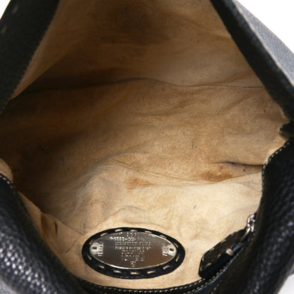 Fendi Calfskin Romano Selleria Forever Mama Baguette Black 5 of 10