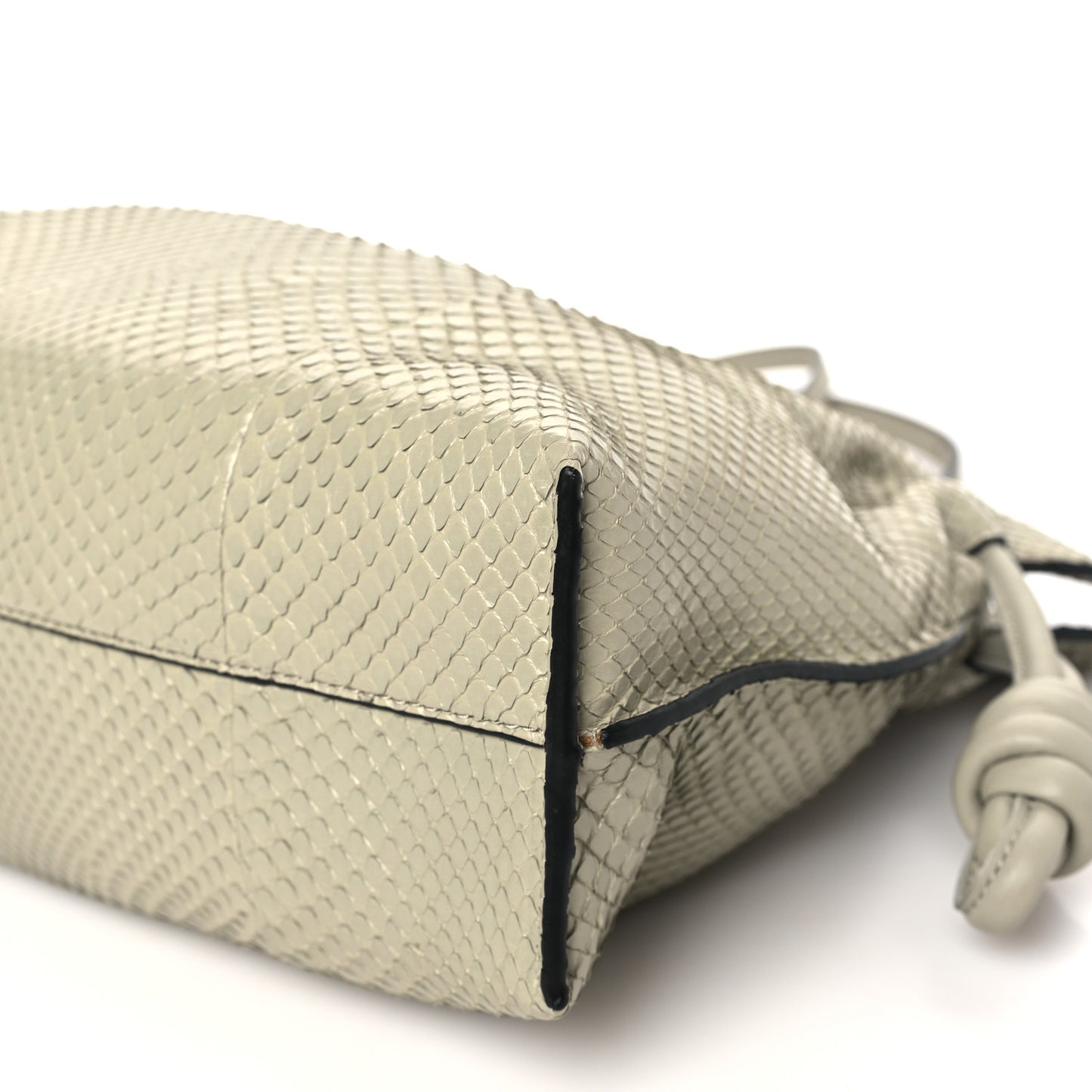 Snakeskin Flamenco Knot Bag Marble Green