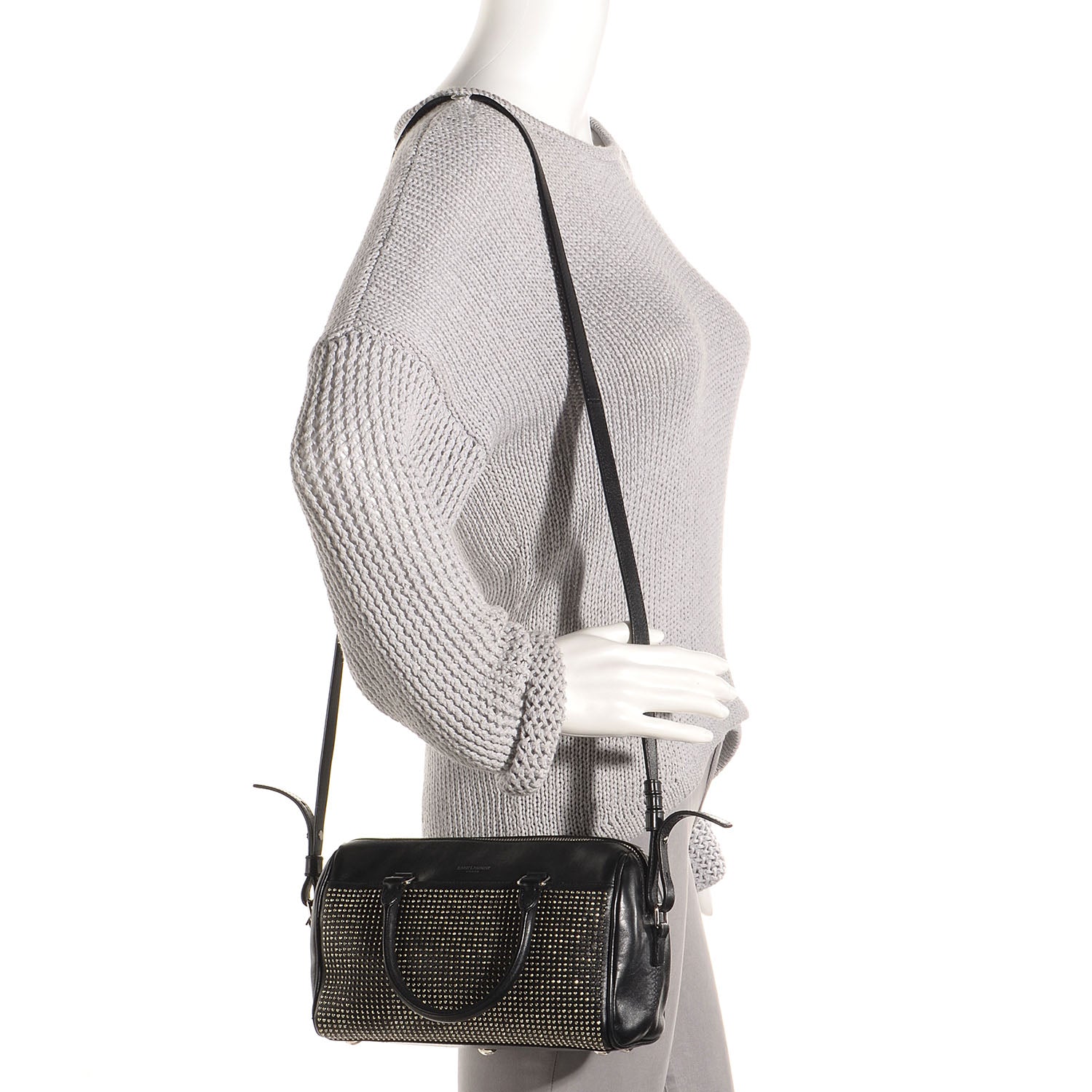Saint Laurent Calfskin Studded Classic Baby Duffle Black 2 of 7