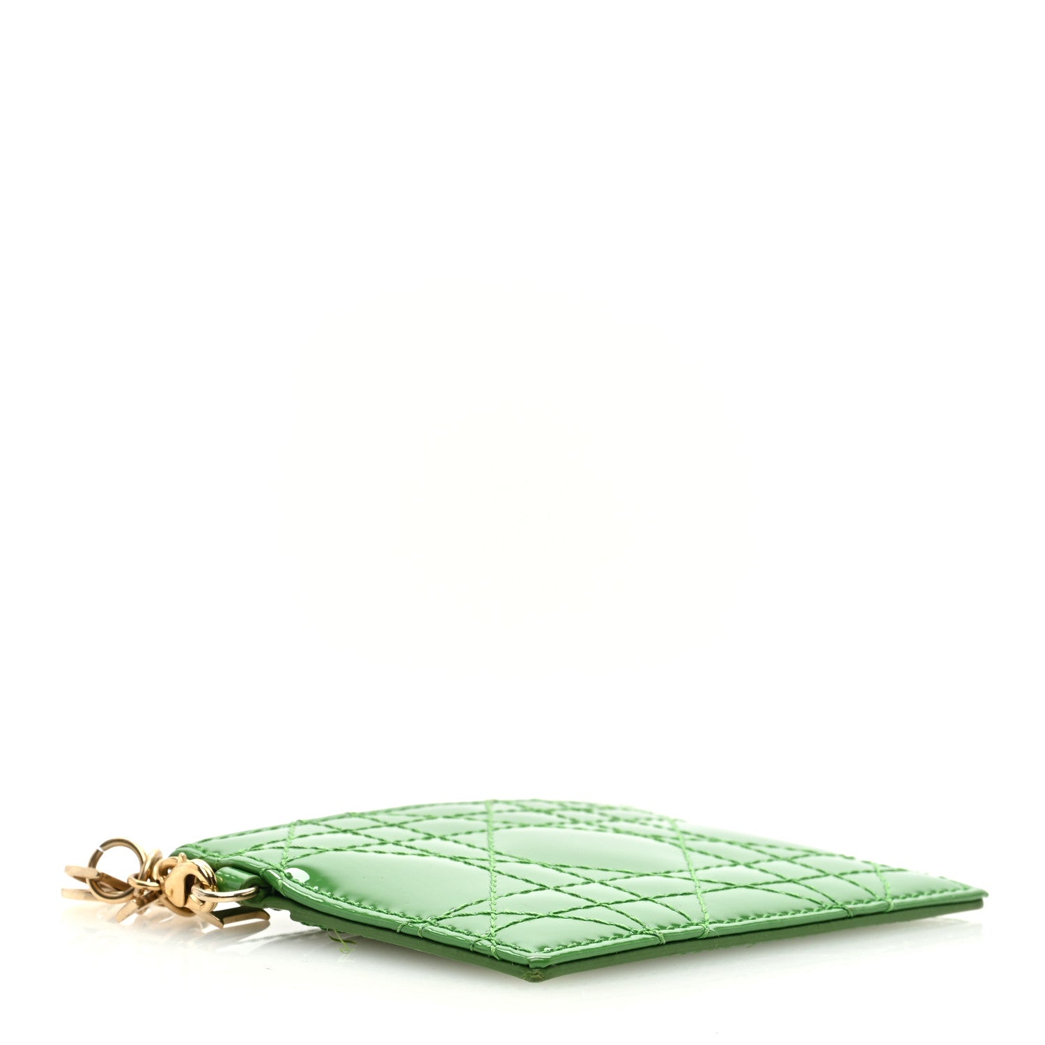 Christian Dior Patent Cannage Lady Dior Card Holder Green 4 of 6