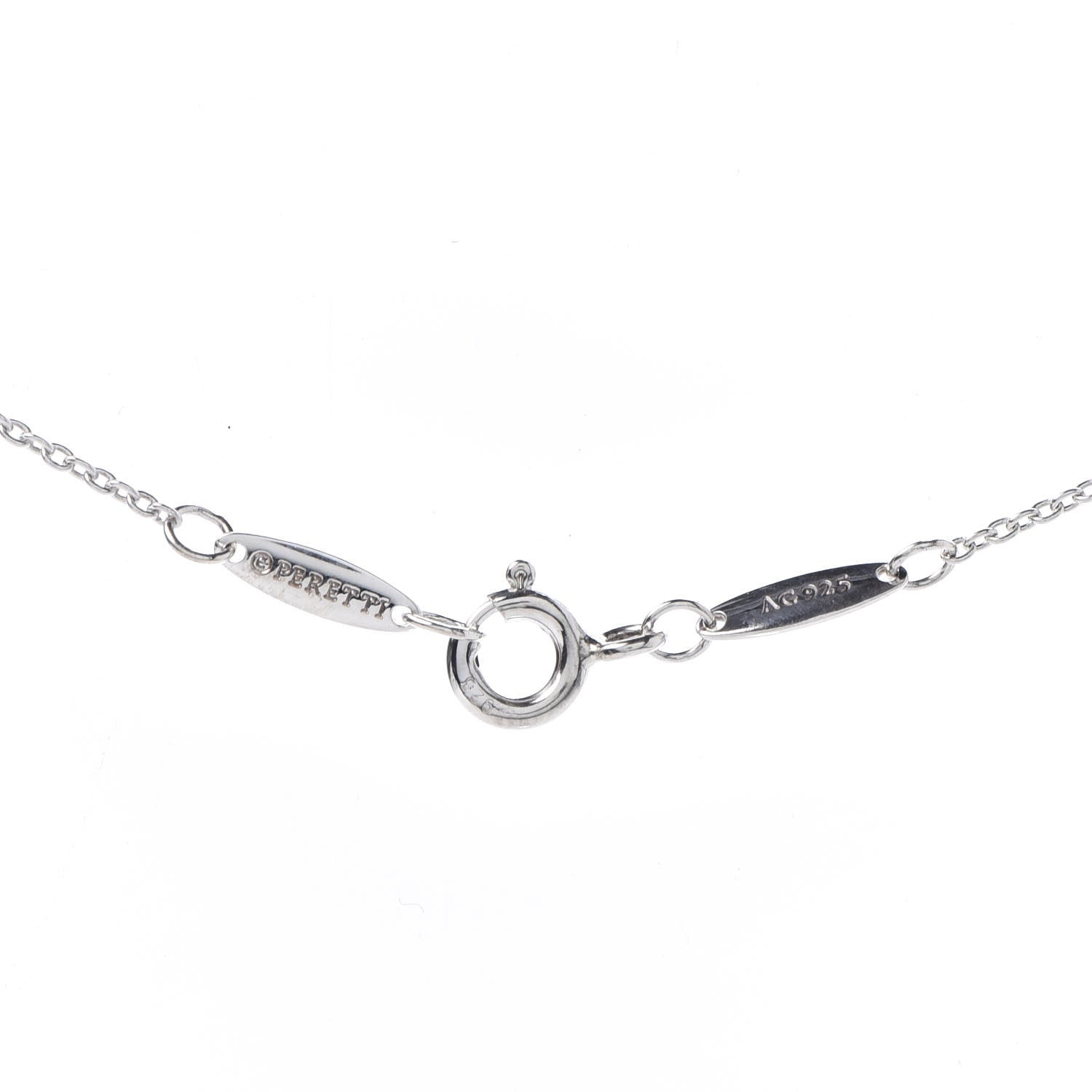 Tiffany Sterling Silver Diamond .03ct Elsa Peretti Diamonds by the Yard Pendant Necklace 5 of 7