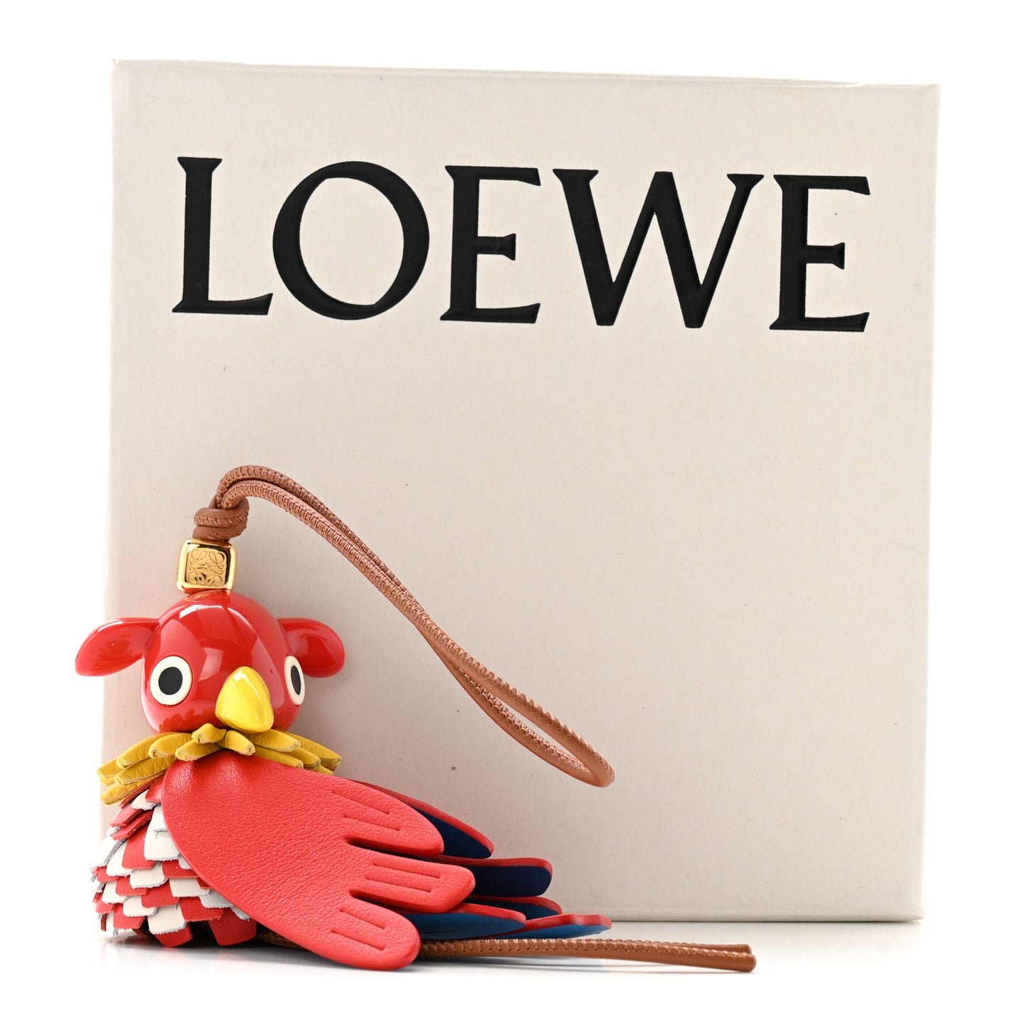 Calfskin Parrot Charm Red Multicolor