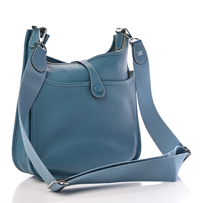 Hermes Taurillon Clemence Evelyne III PM Blue Jean 3 of 10