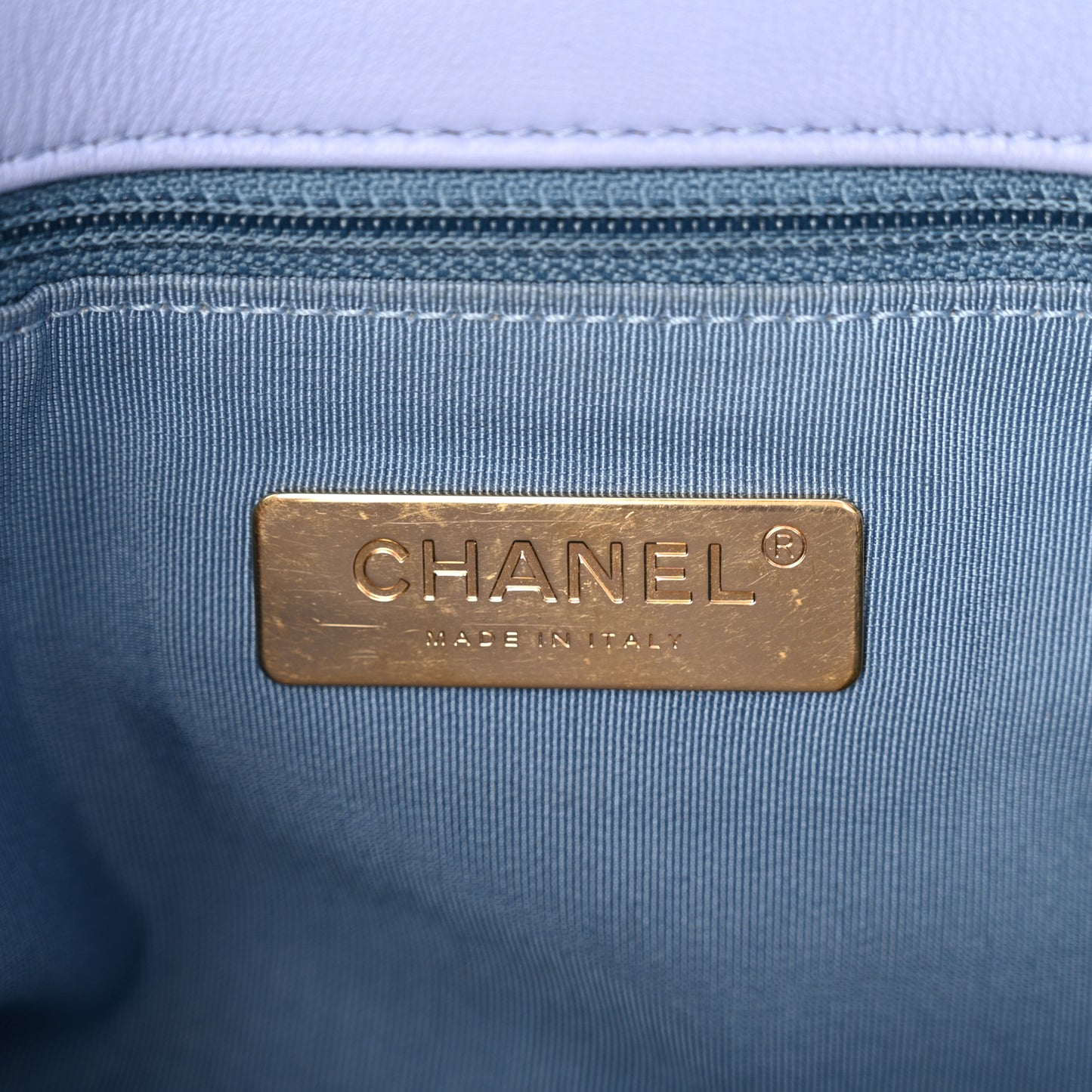 Jersey Lambskin Quilted Medium Chanel 19 Flap Light Blue