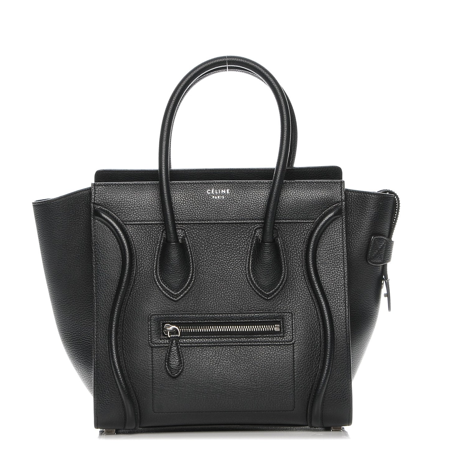 Drummed Calfskin Micro Luggage Black