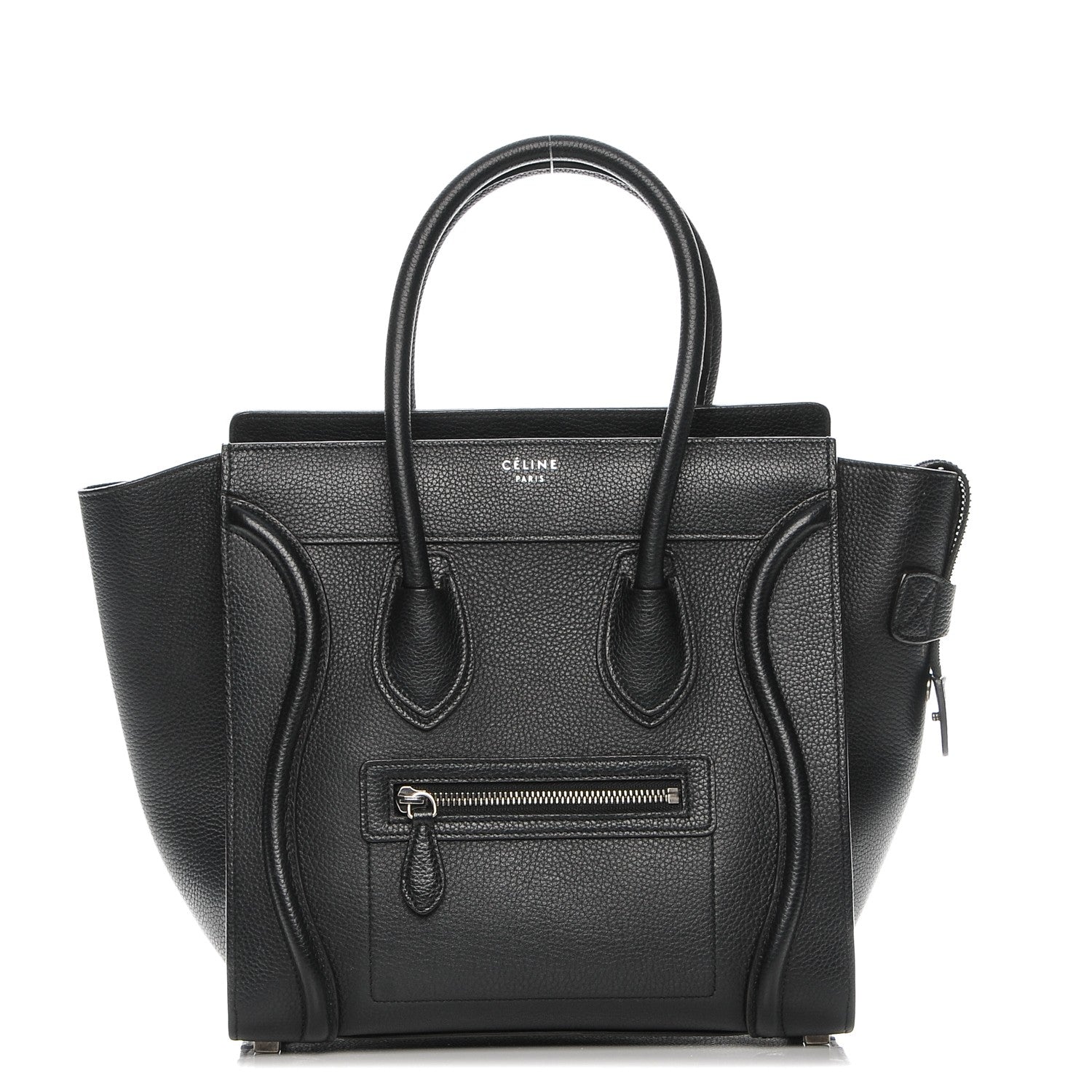 Celine Drummed Calfskin Micro Luggage Black 1 of 6
