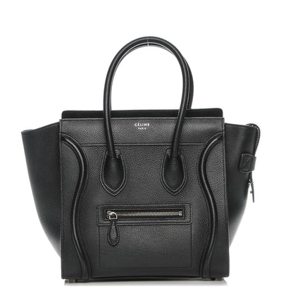 Celine Drummed Calfskin Micro Luggage Black 1 of 6
