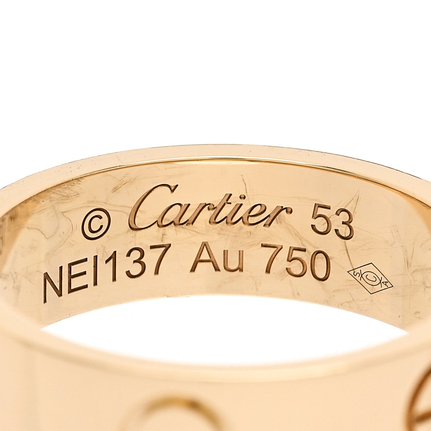 18K Yellow Gold 5.5mm LOVE Ring 53 6.5