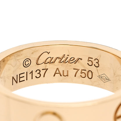 Cartier 18K Yellow Gold 5.5mm LOVE Ring 53 6.5 4 of 5