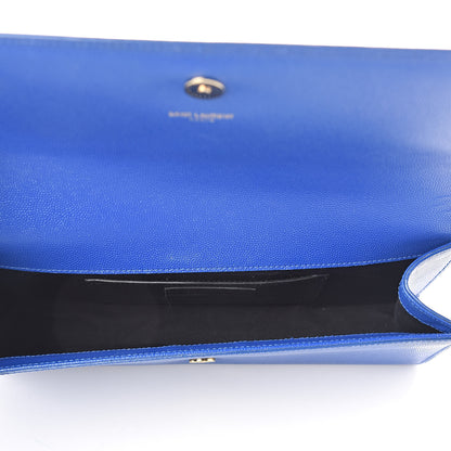 Saint Laurent Grain De Poudre Classic Monogram Cassandre Clutch Blue Majorelle 5 of 6
