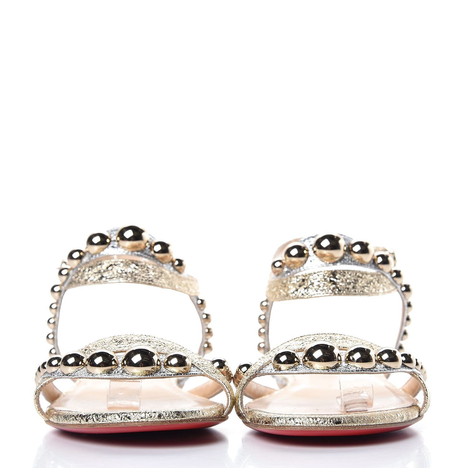 Christian Louboutin Specchio Vintage Galeria Flat Sandals 38.5 Platine Light Gold 2 of 9