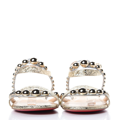 Christian Louboutin Specchio Vintage Galeria Flat Sandals 38.5 Platine Light Gold 2 of 9