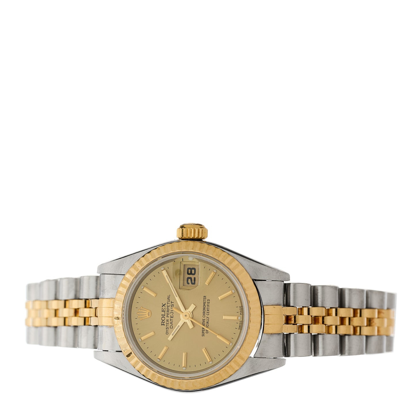 Stainless Steel 18K Yellow Gold 26mm Oyster Perpetual Datejust Watch Champagne 79173
