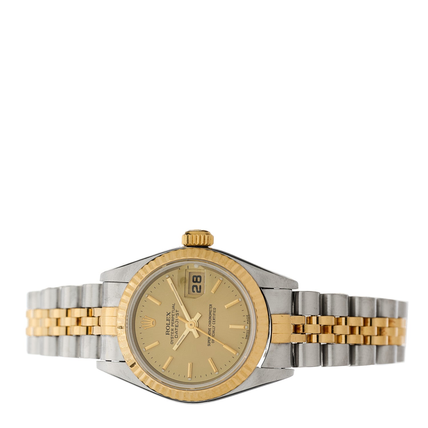 Rolex Stainless Steel 18K Yellow Gold 26mm Oyster Perpetual Datejust Watch Champagne 79173 2 of 5