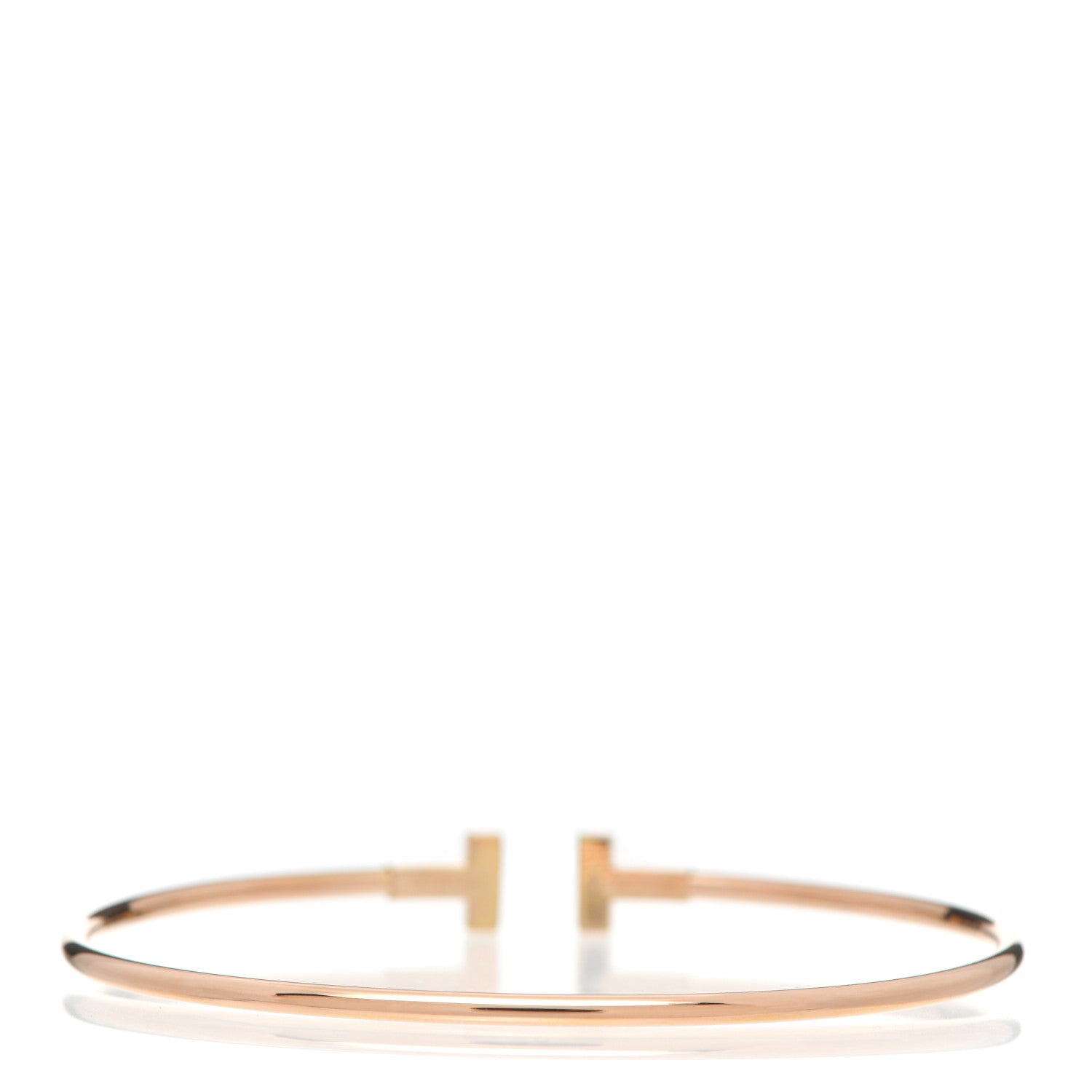 Tiffany 18K Rose Gold Narrow T Wire Bracelet 3 of 4