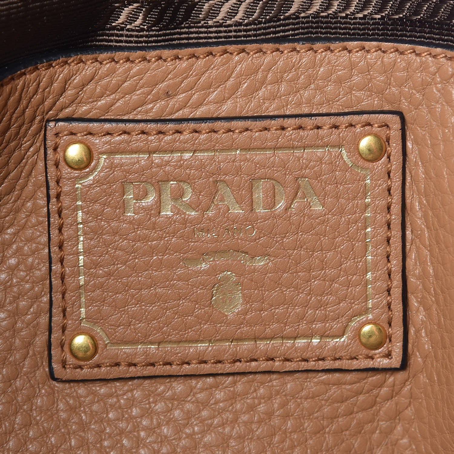 Prada Vitello Daino Side Zip Tote Cannella 7 of 9