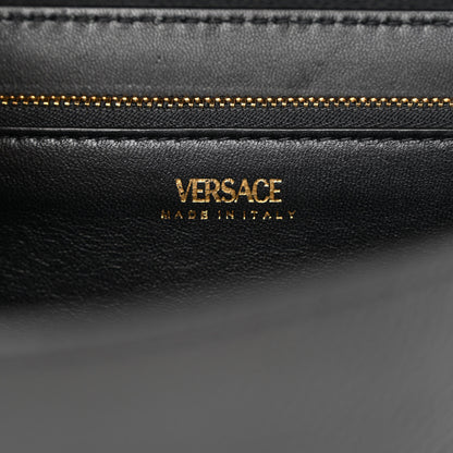 Versace Grained Calfskin La Medusa Chain Clutch Bag Black 6 of 9