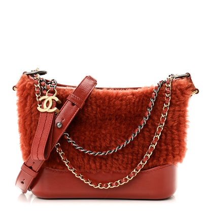 Chanel Shearling Small Gabrielle Hobo Red 1 of 11