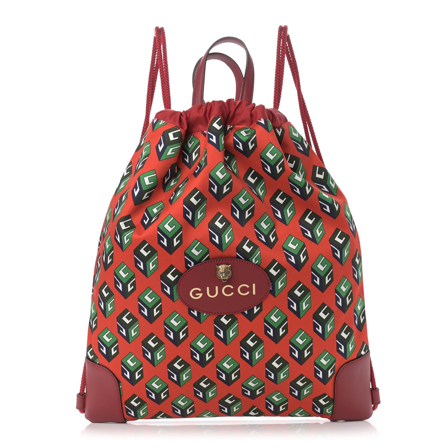Gucci Cotton GG Wallpaper Neo Vintage Drawstring Backpack Vulcanic Red 1 of 9