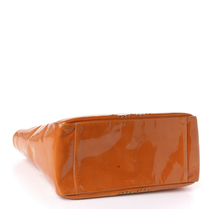 Chanel Patent Perforated CC Shopping Tote Orange 5 of 19