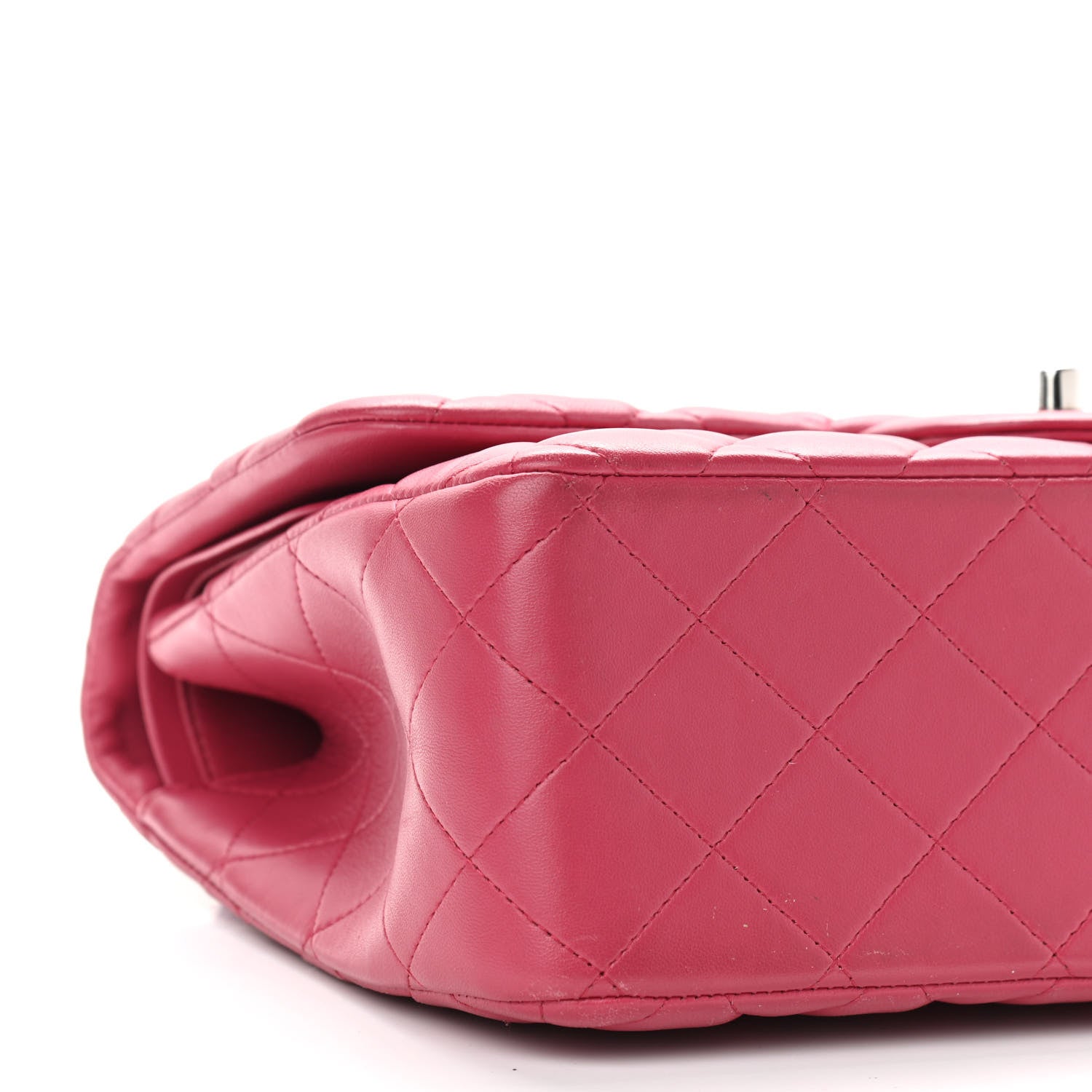 Chanel Lambskin Quilted Jumbo Double Flap Dark Pink 9 of 16