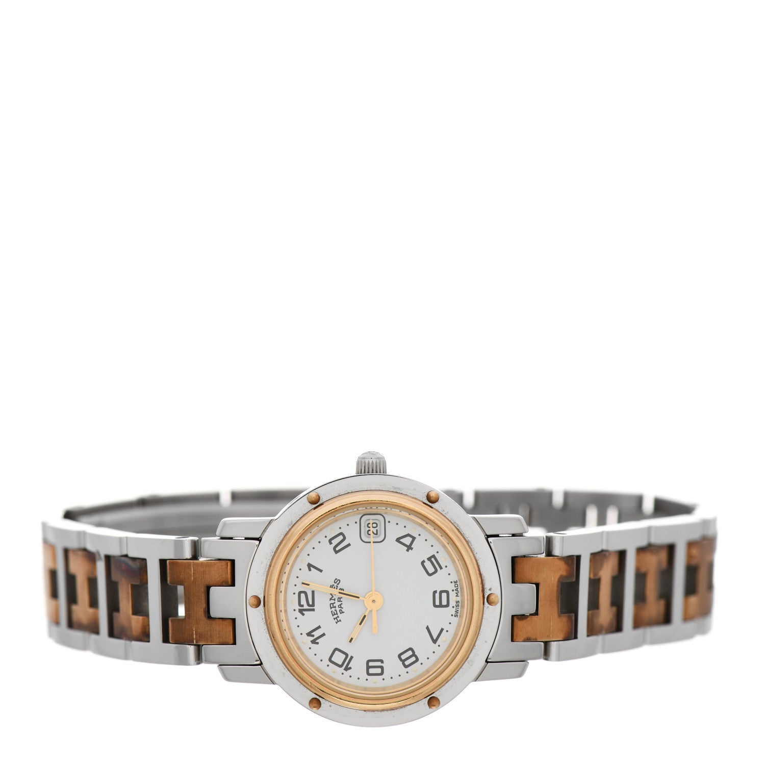 Hermes Stainless Steel 24mm Clipper Quartz Watch Gold 2 of 7