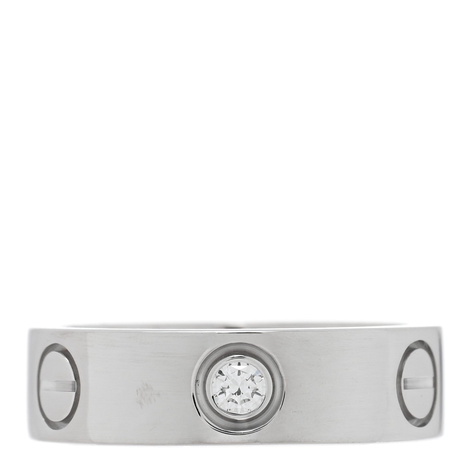 Cartier 18K White Gold 3 Diamond 5.5mm LOVE Ring 51 5.75 1 of 4