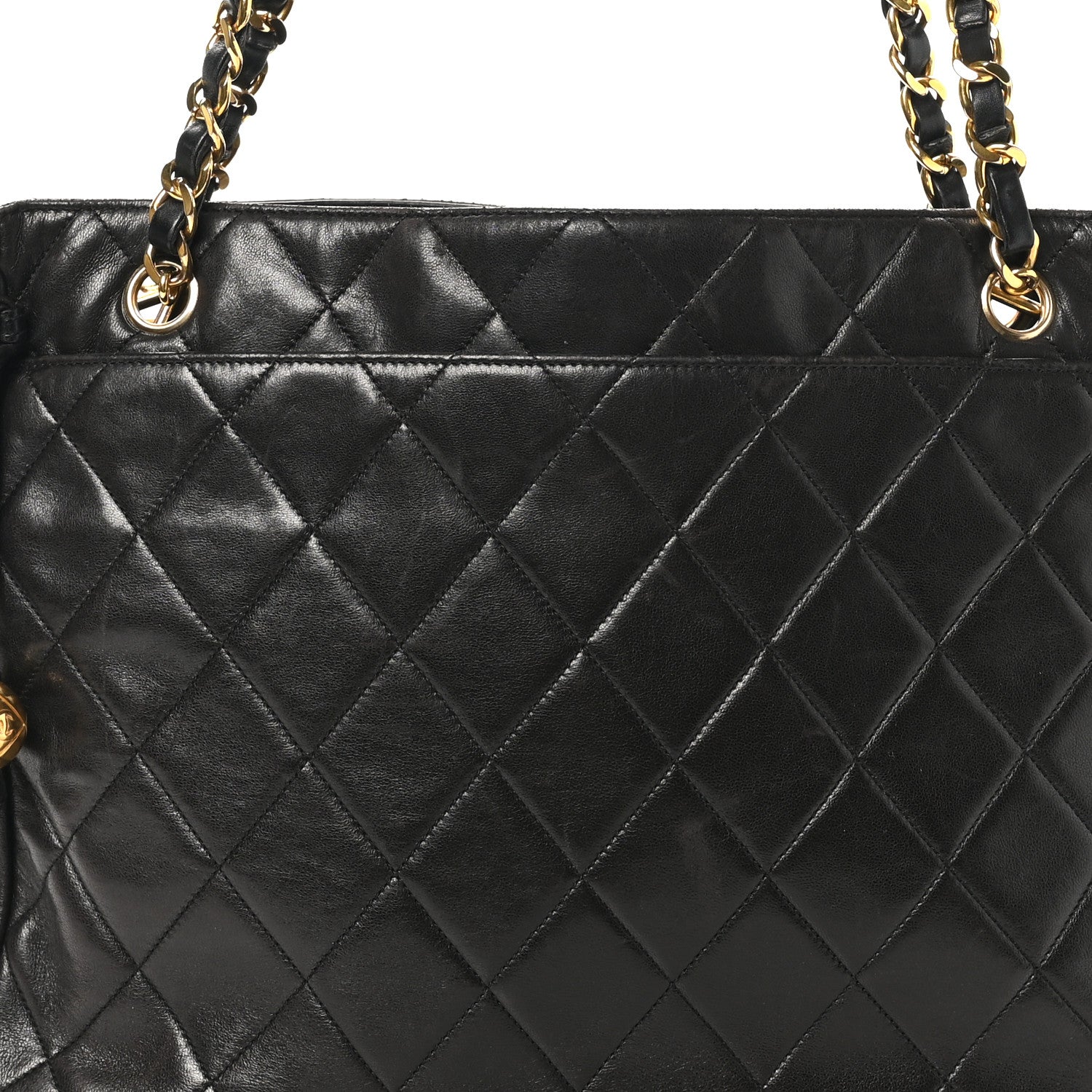 Chanel Lambskin Quilted Shopping Tote Dark Brown 7 of 12