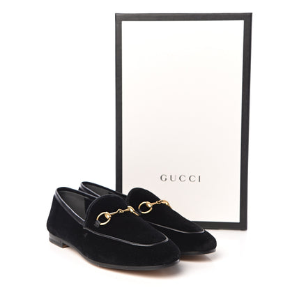 Gucci Velvet Horsebit Womens Jordaan Loafers 36 Black 9 of 9