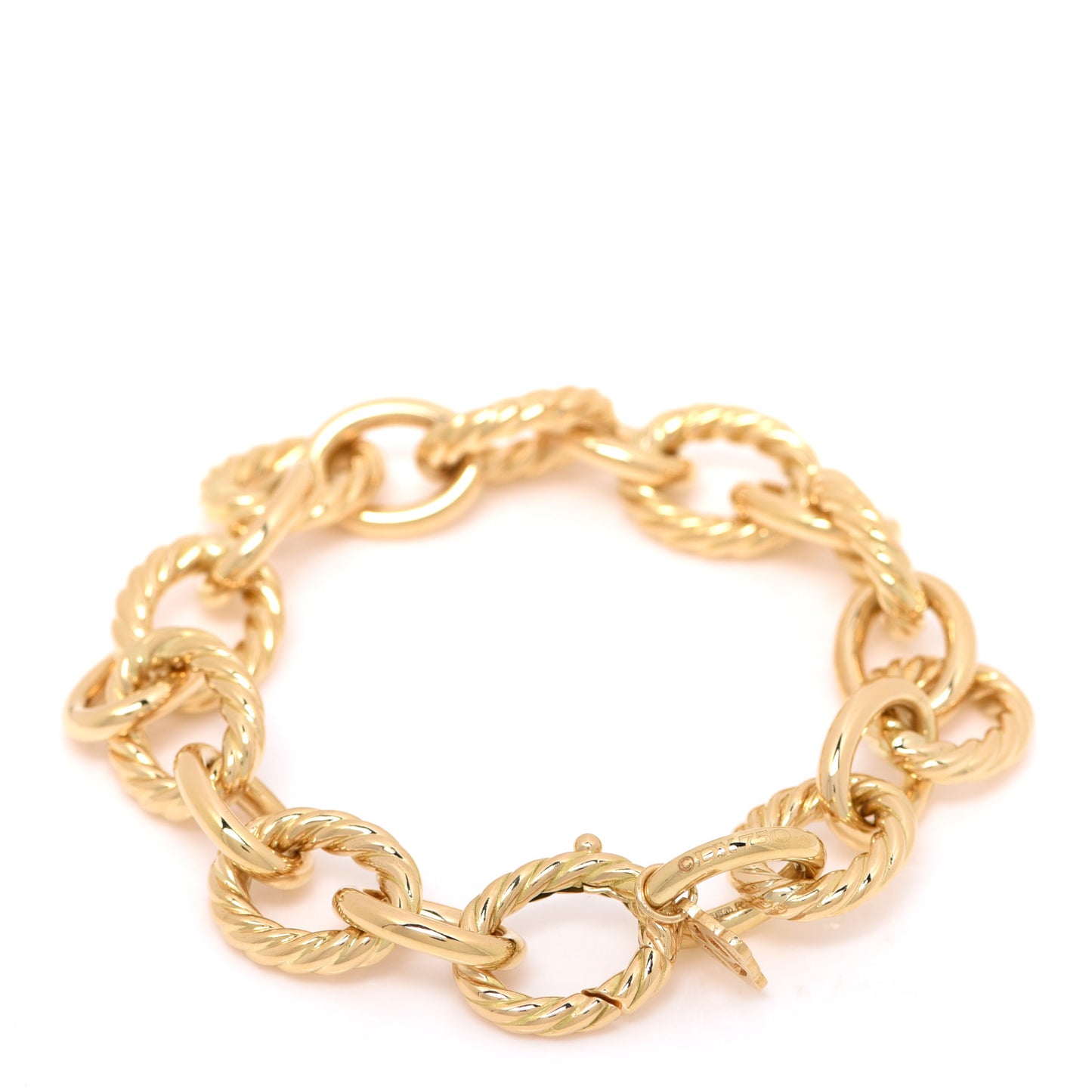 18K Yellow Gold 12mm Large Oval Link Bracelet