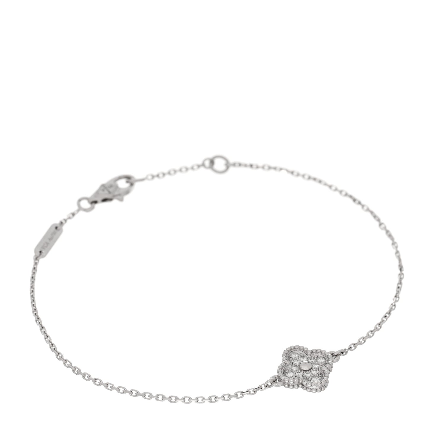 18K White Gold Diamond Sweet Alhambra Bracelet