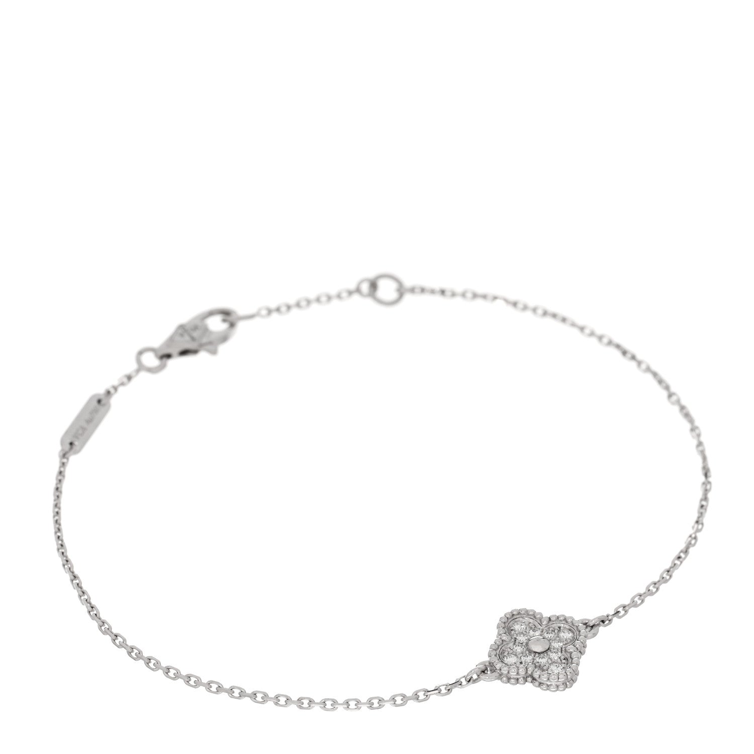 Van Cleef & Arpels 18K White Gold Diamond Sweet Alhambra Bracelet 1 of 5