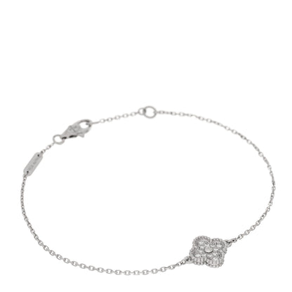 Van Cleef & Arpels 18K White Gold Diamond Sweet Alhambra Bracelet 1 of 5