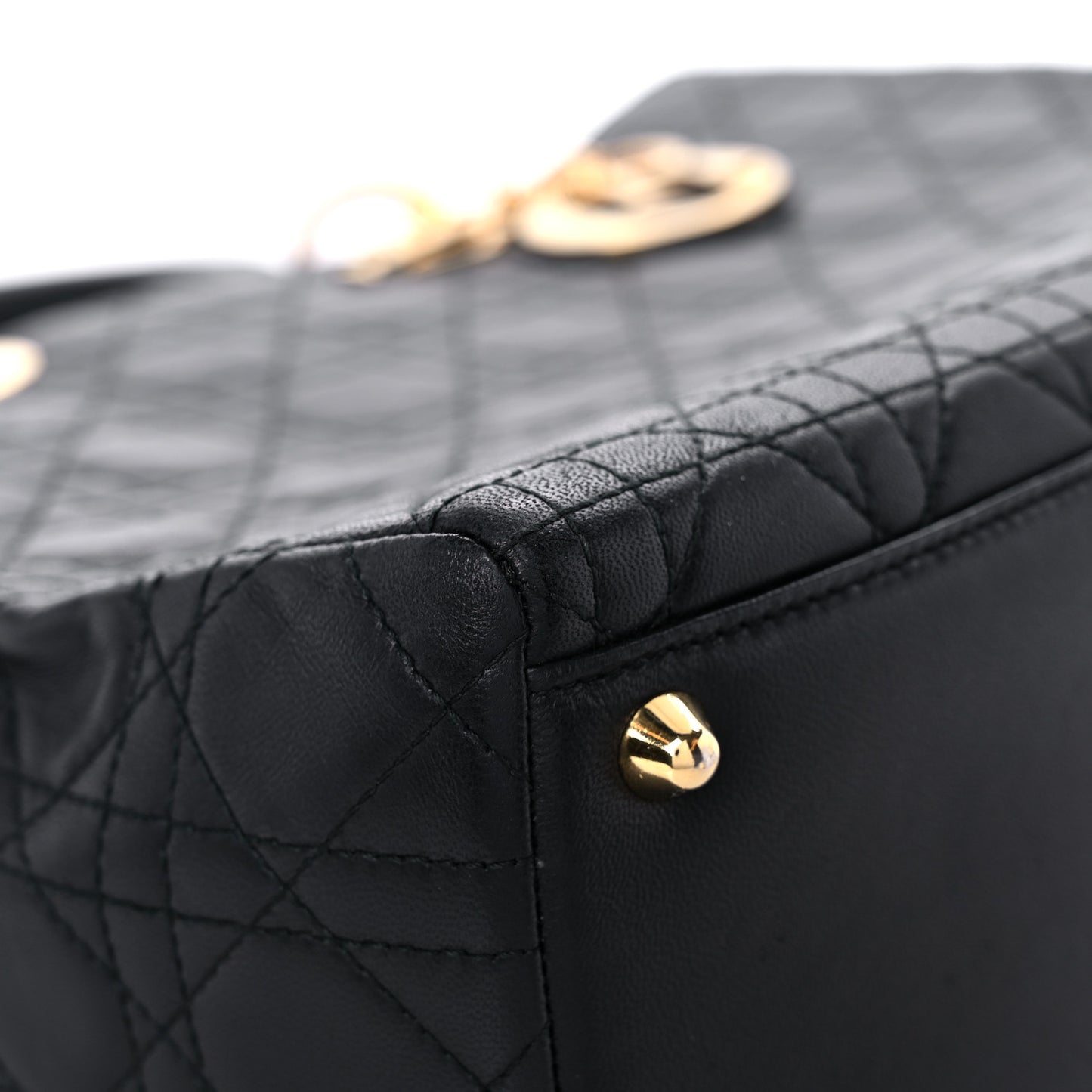 Lambskin Cannage Large Lady Dior Black