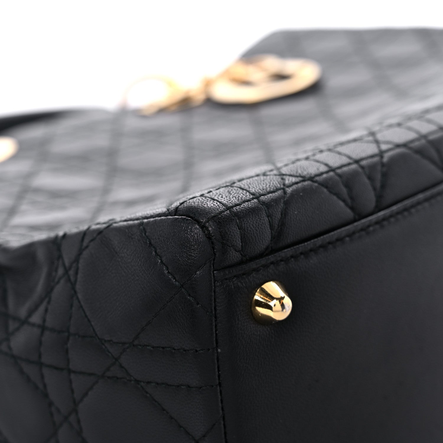Christian Dior Lambskin Cannage Large Lady Dior Black 8 of 17